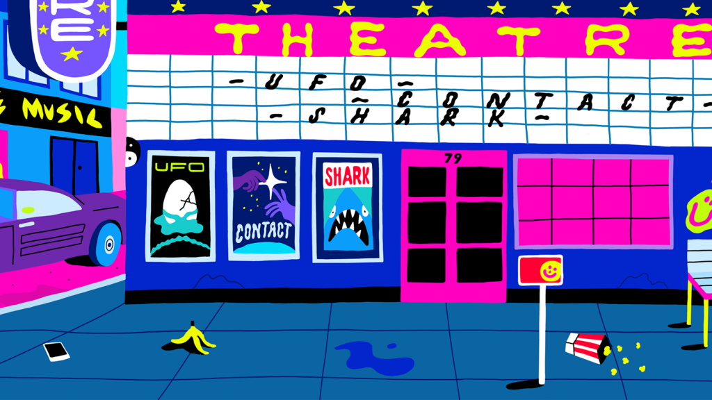game image of the theatre in town