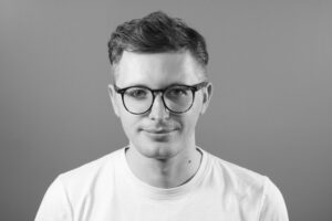 James headshot B&W