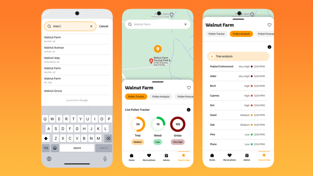 Pollen Pal screenshots - location